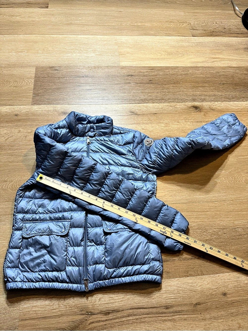 Moncler Longue Saison Puffer Jacket in Blue Size 2 Like New - Picture 15 of 16
